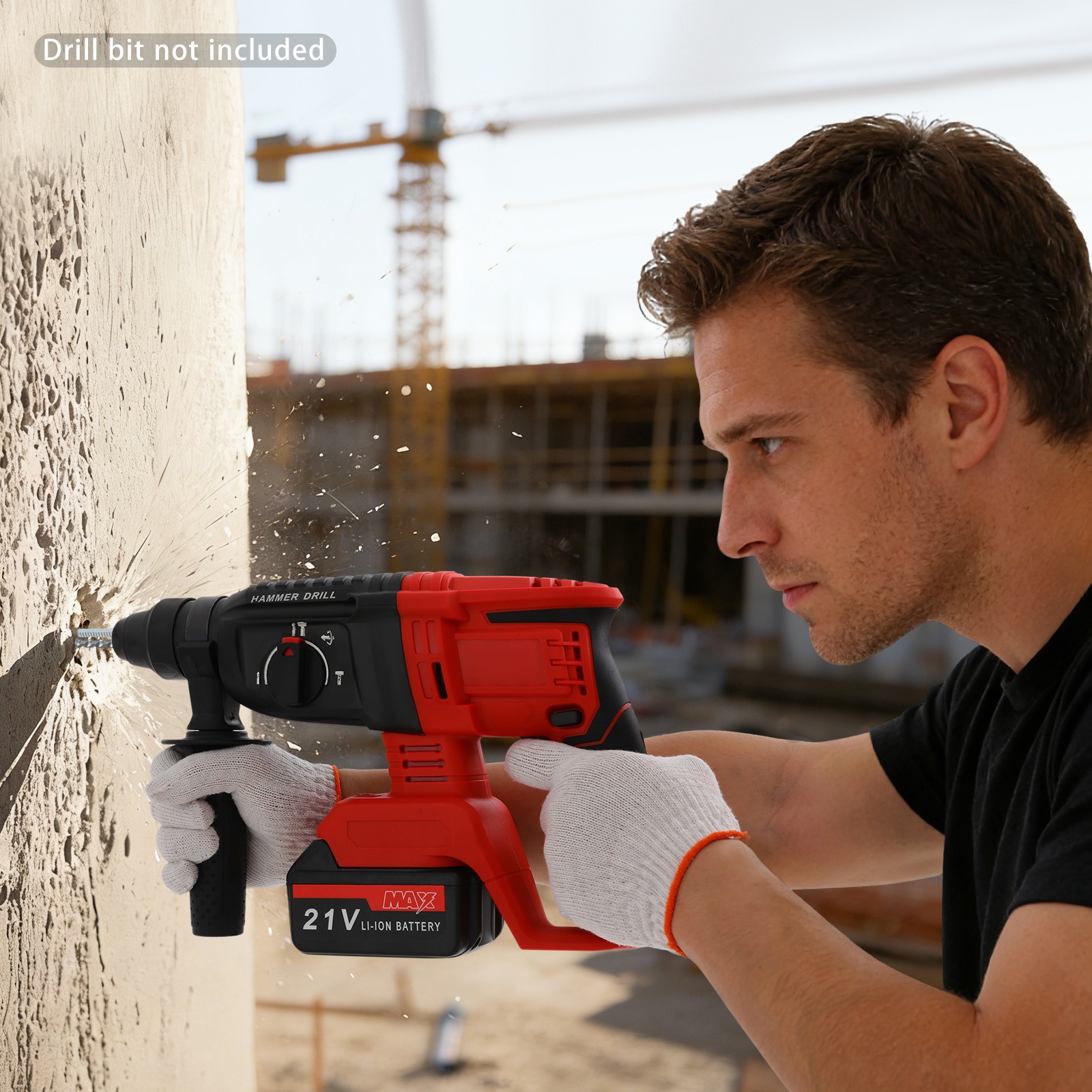 Brushless Hammer Drill Battery-powered Hammer Drill with 4 Modes