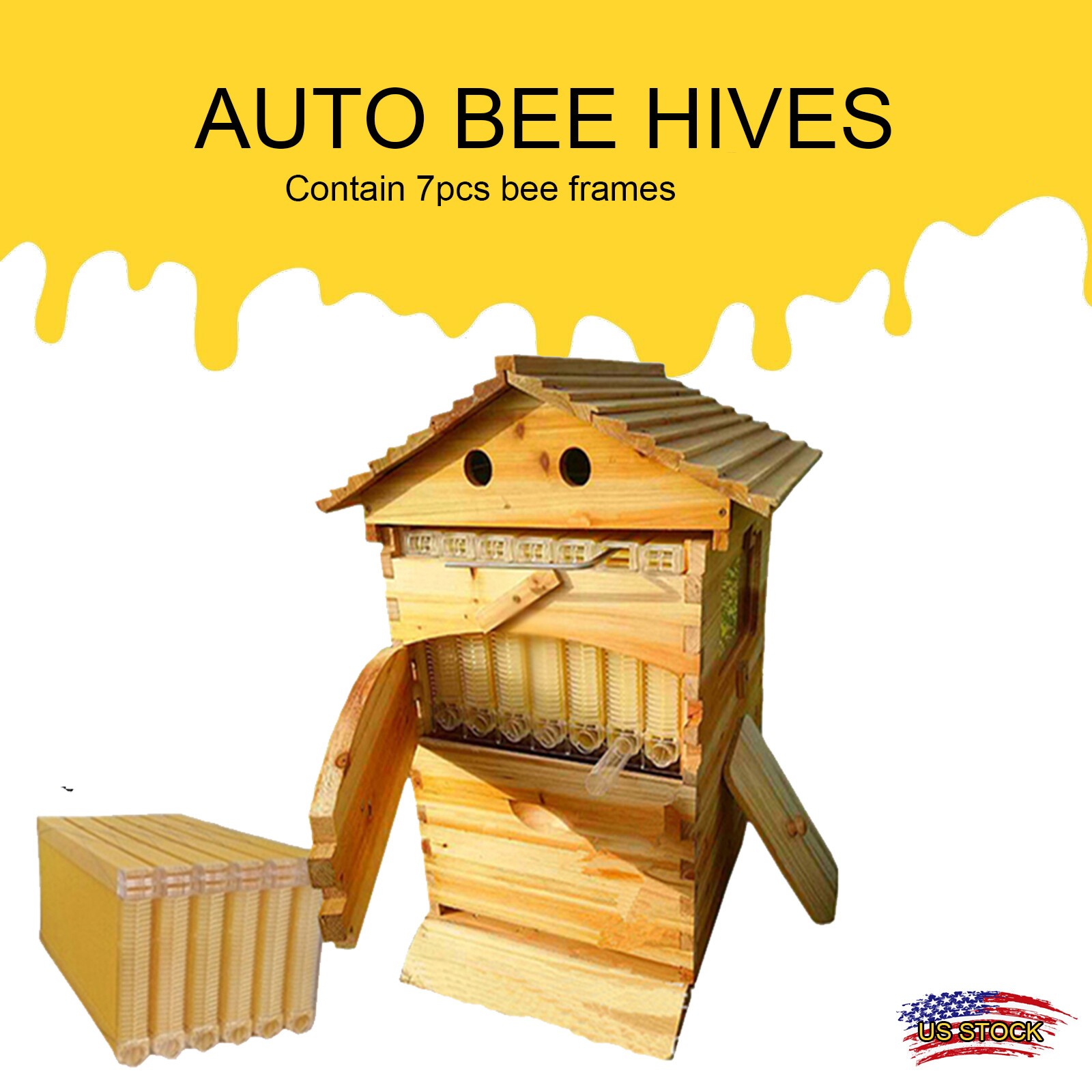 Auto Ooze Honey Harvester Bee Hive Beehives + 7 Frames for Beekeeping Beekeeper