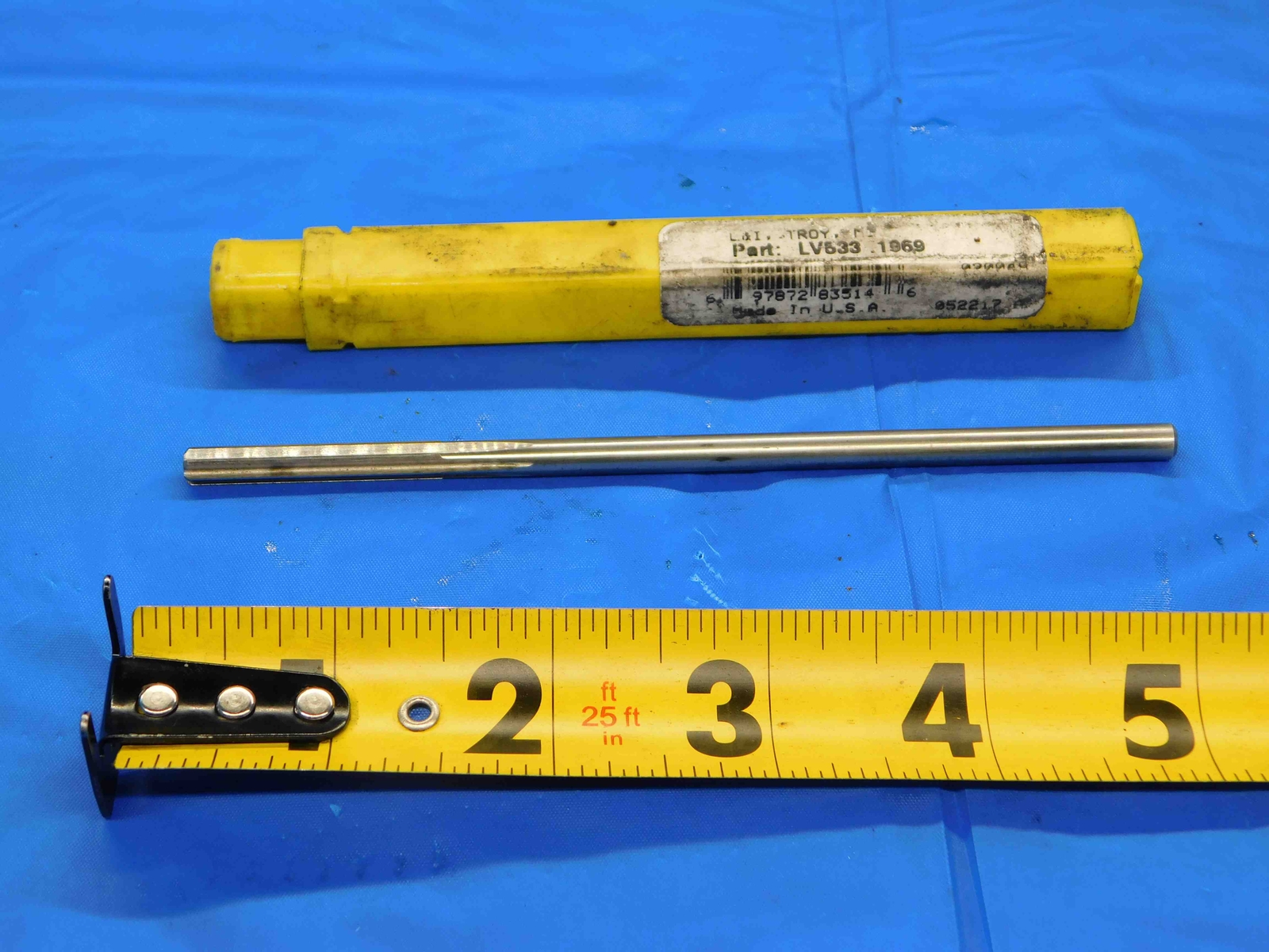 L&I 0.1969 OD HSS CHUCKING REAMER 6 FLUTE .1969 3/16 .1875 +.0094 OVERSIZE 5 mm