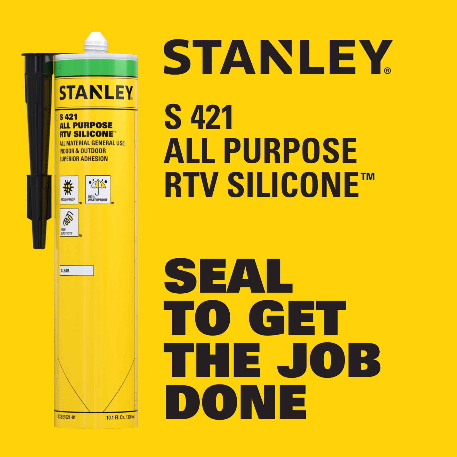Stanley S421 All Purpose RTV Silicone Sealant Acetoxy Cure, 10.1oz 24 Pack Clear
