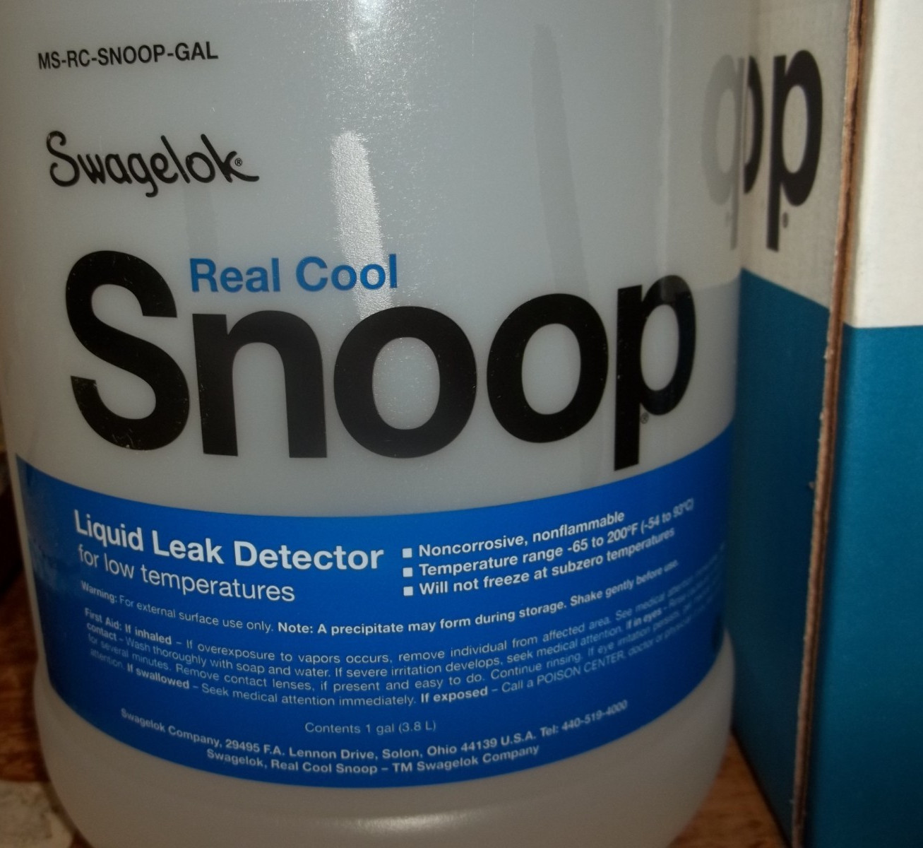SWAGELOK REAL COOL SNOOP MS-RC-SNOOP-GAL 1GAL LIQUID LEAK DETECTOR 3.8L (LL13)