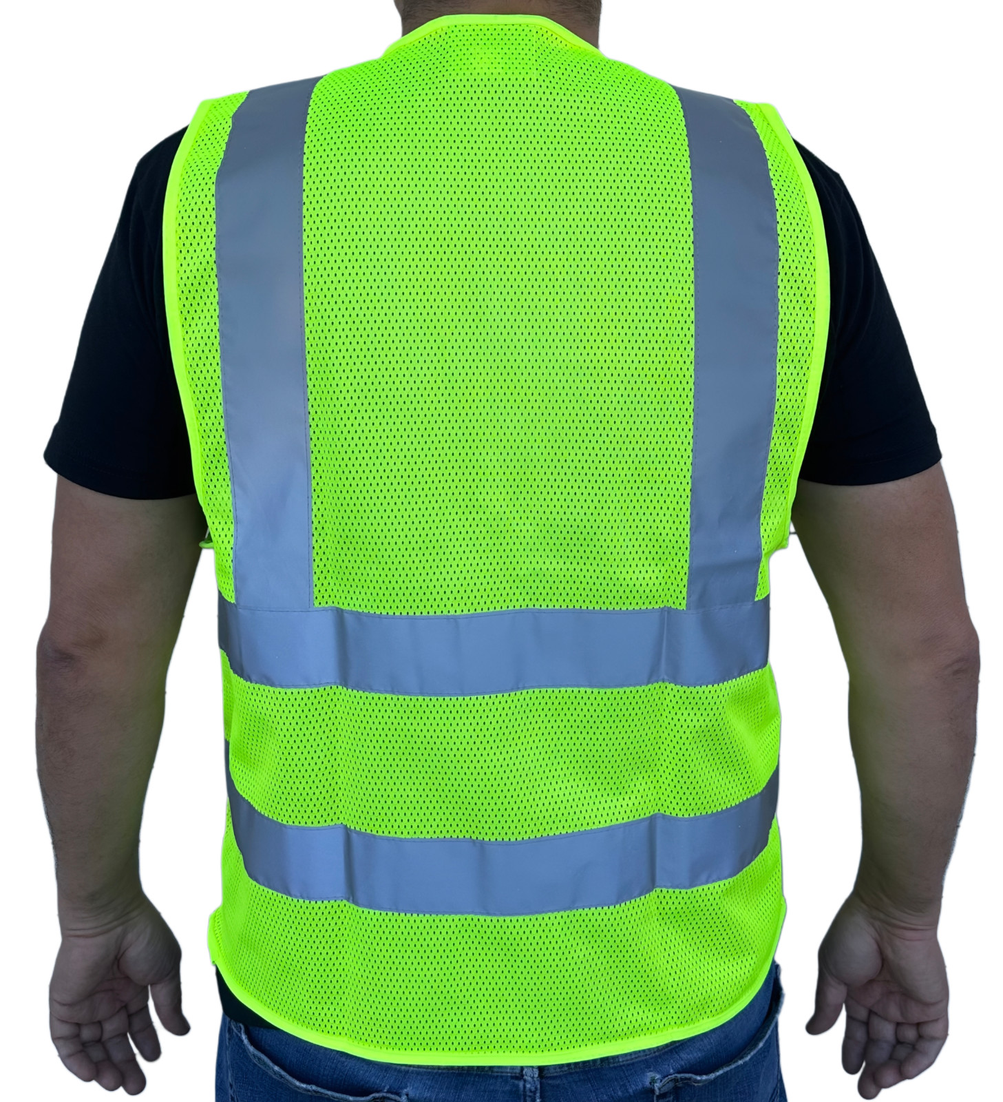 Crew All Mesh Yellow High Visibility Safety Vest With 2 Pockets