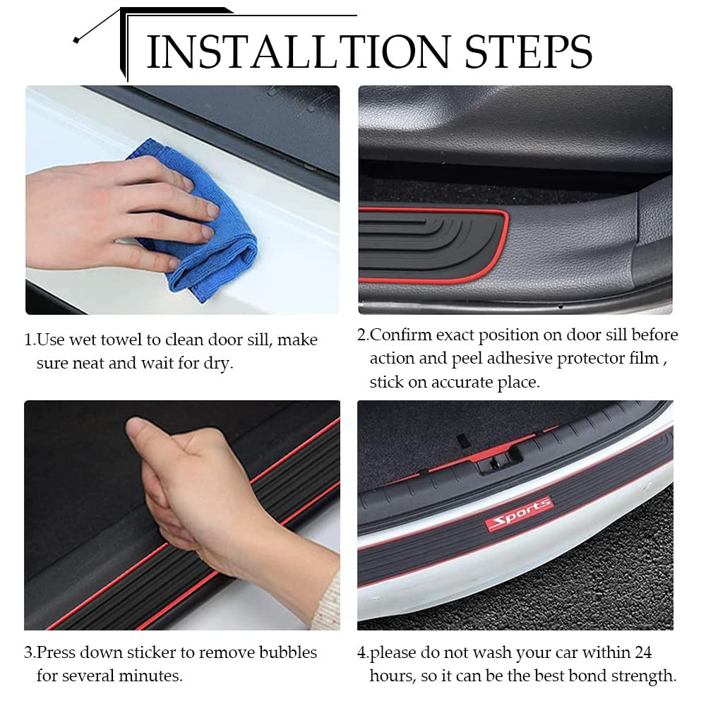 Car Rear Bumper Protector Guard, 35.4 * 2.76 Inch Universal Rubber Scratch-Re…