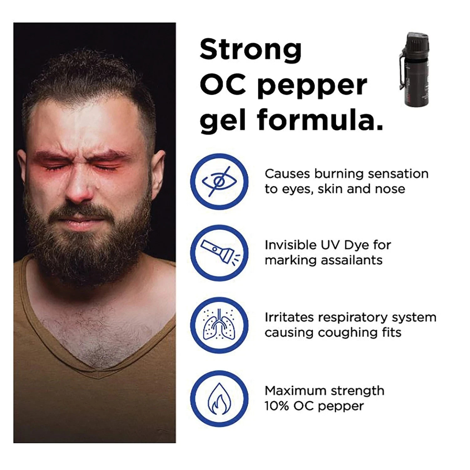 18 FT USA MACE Pepper Spray GEL Home POLICE WOMEN Self Defense Magnum 3 FLIP TOP