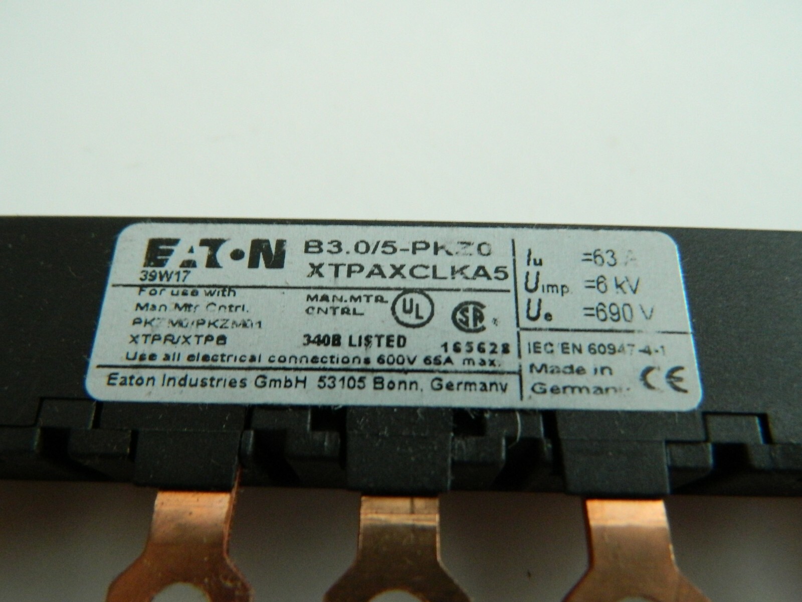 NEW Eaton XTPAXCLKA5 3 Phase Commoning Connector Link B3.0/5-PKZ0 Many Available