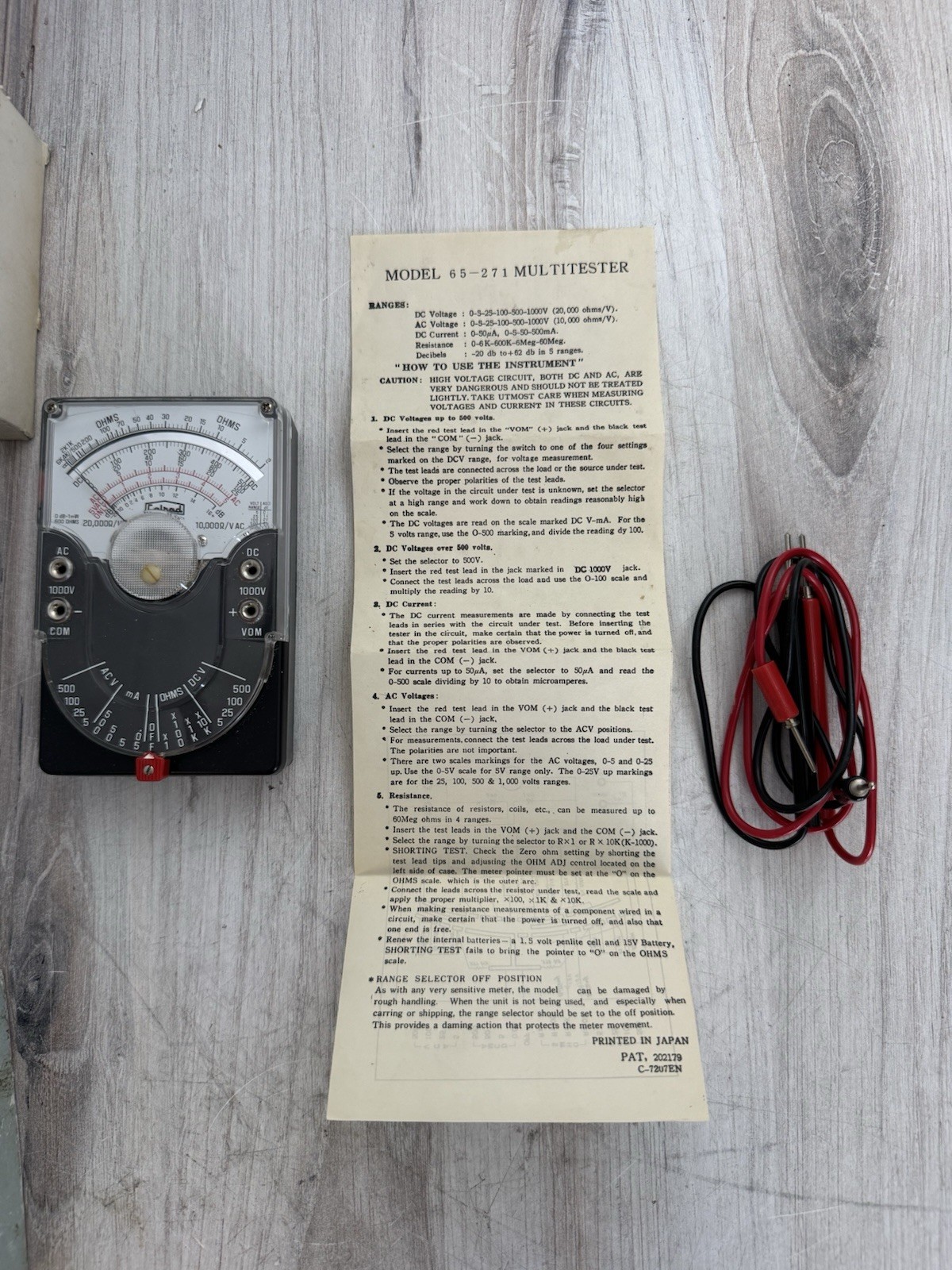 Cabrad Multitester (Model TK-201) 65-271