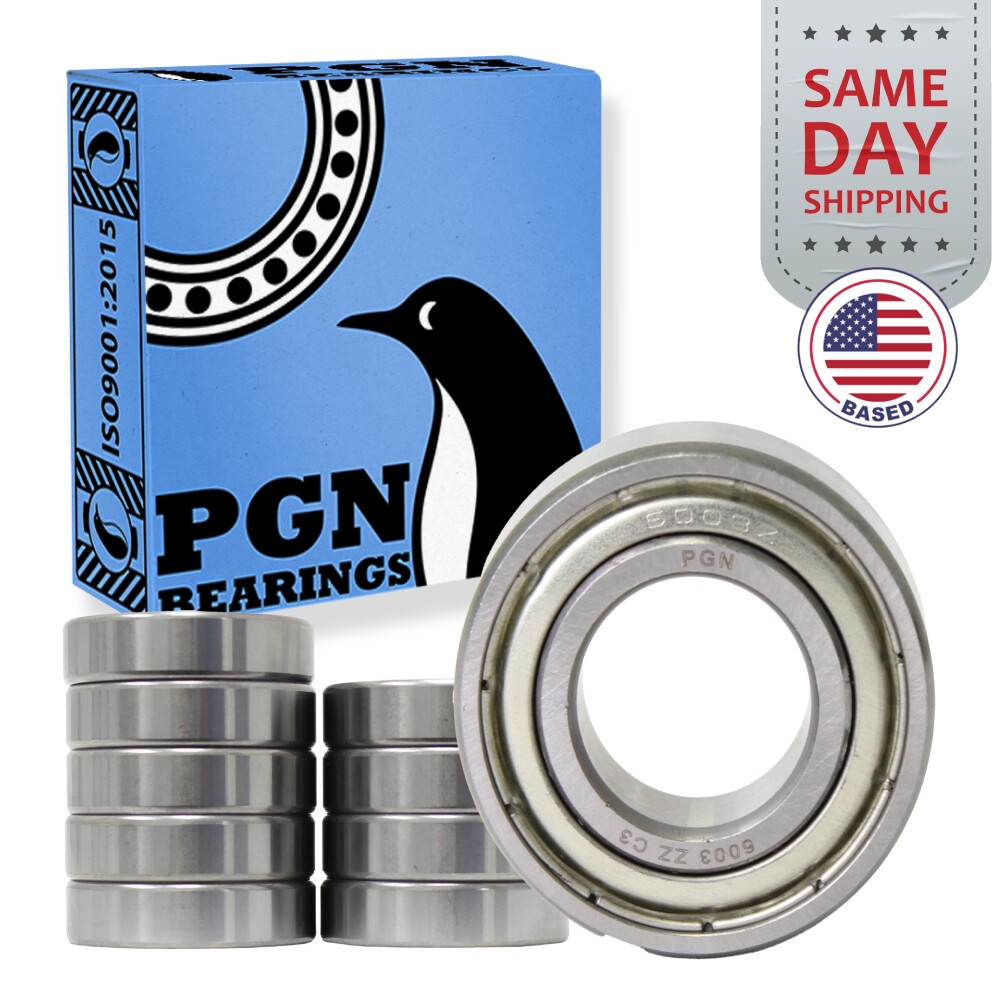 (10) 6003-ZZ Premium Metal Shield Ball Bearing C3 EMQ, 17x35x10, 6003 ZZ 6003z