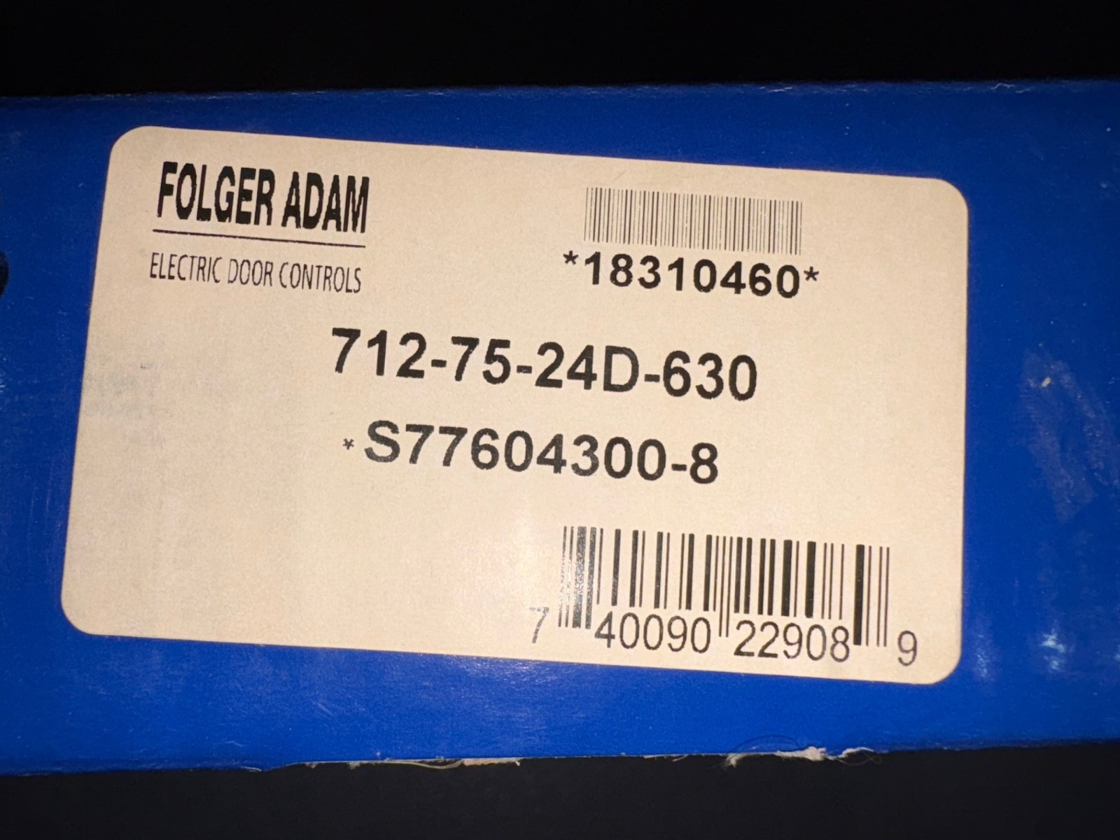 Folger Adam Electric Strike Part # 712-75-24D-630