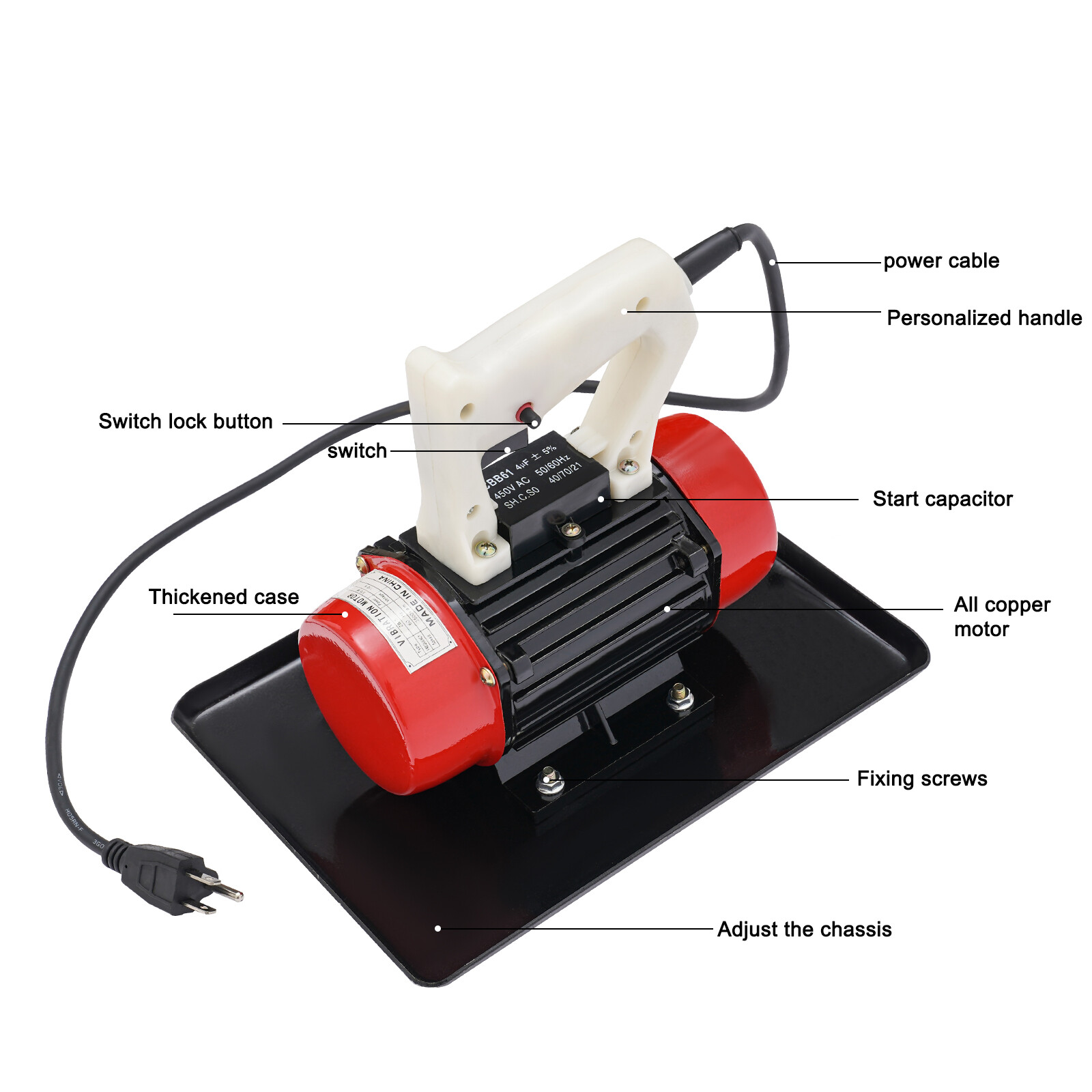 110V 370W Concrete Power Trowel 3500RPM 220LBS Force Cement Finisher US