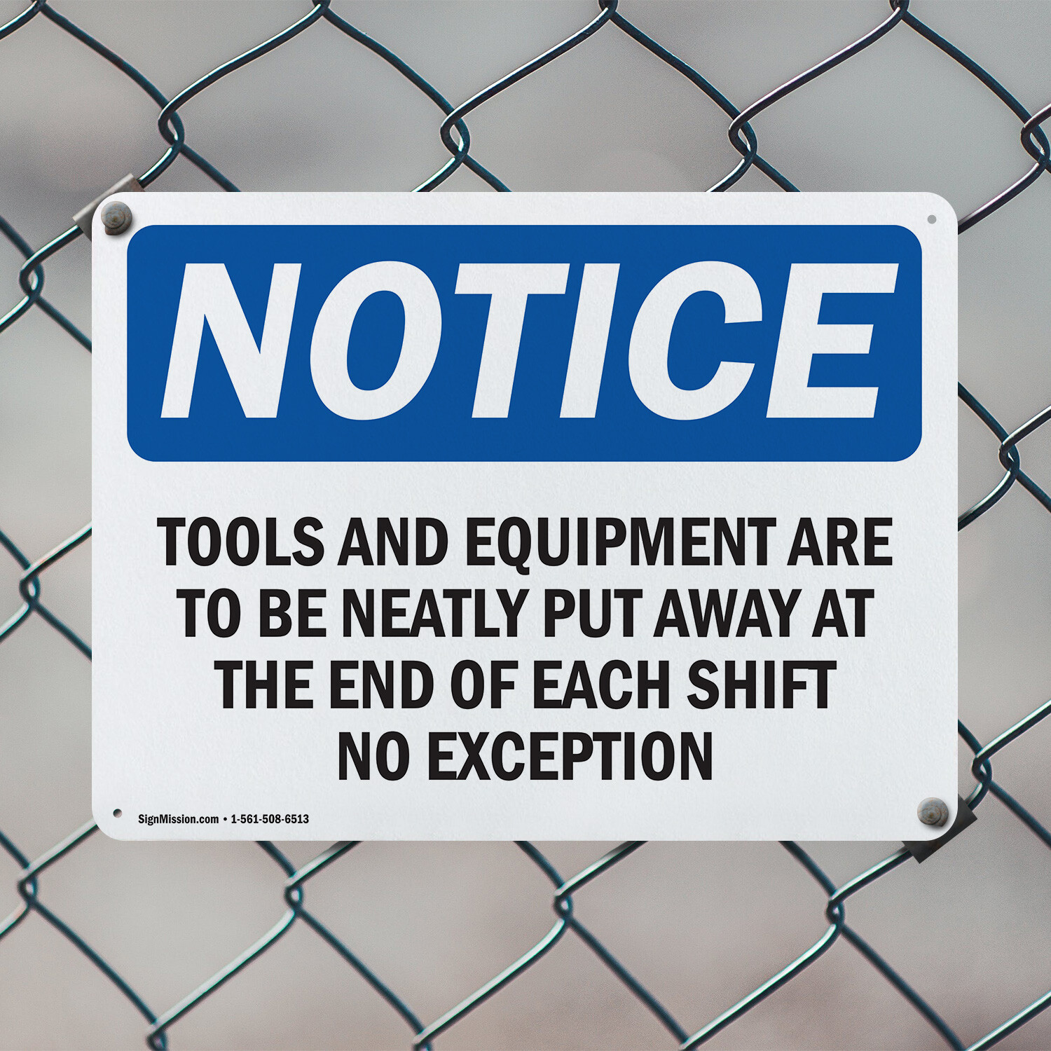 (2 Pack) Tools And Equipment Are To Be Neatly Put OSHA Notice Sign Decal Metal