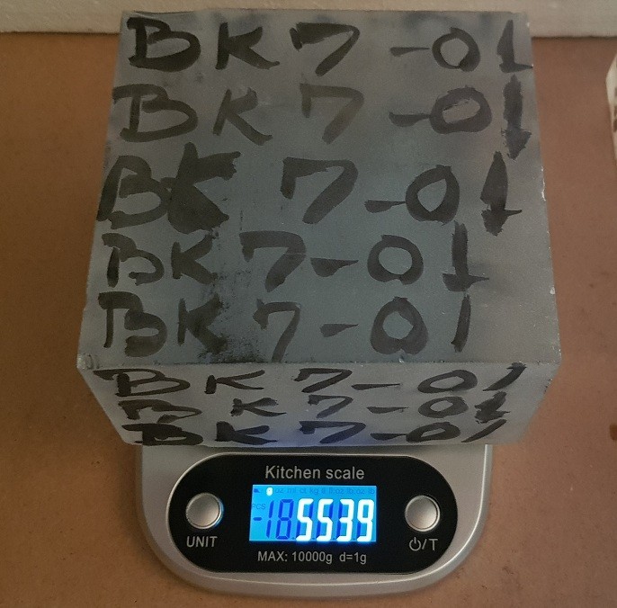 BK7 Schott Optical Glass 16 x 15 x 9.2 cm (5.5Kg). Bulk