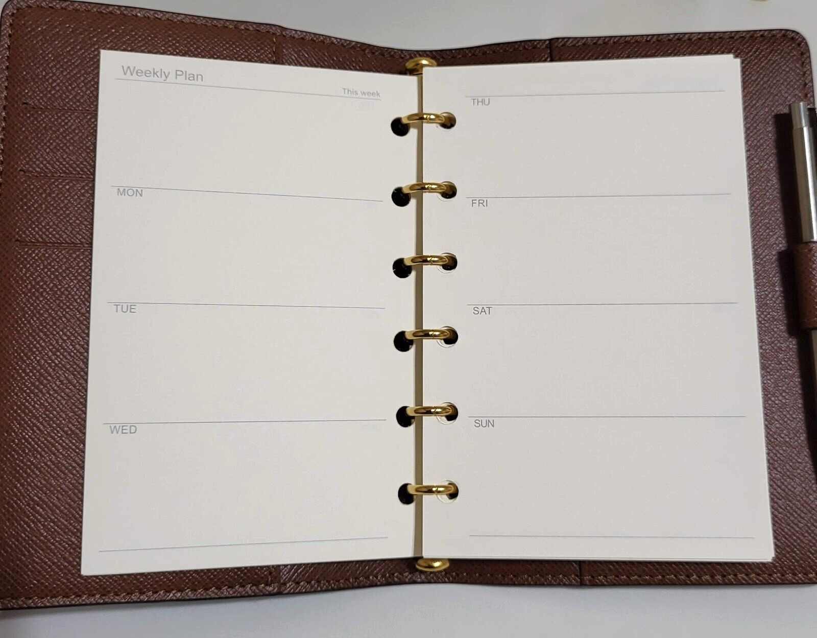 fits Louis Vuitton PM Small Agenda: Monthly Weekly Refill+Pouch+Insert Pen