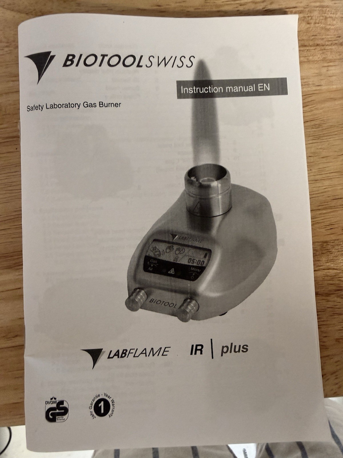 BioTool Swiss LabFlame IR Plus Safety Laboratory Gas Burner Bunsen Burner