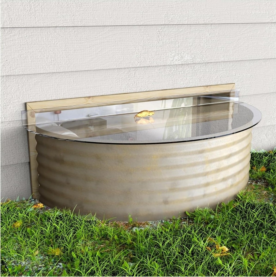 Polycarbonate Window Well Covers Outside, Basement 40″ L X 17″ W, Clear