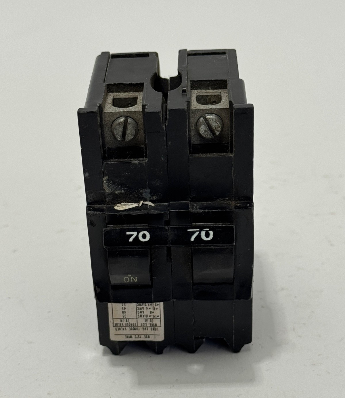 Federal Pacific NB270 2 Pole 70A Bolt-on 10kA@240V Stab-Lok Circuit Breaker