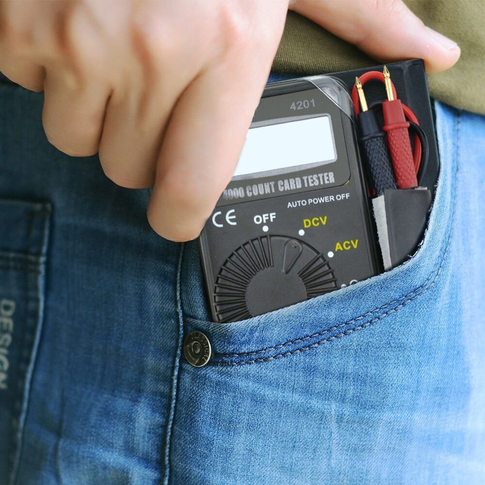 Pocket Digital Multimeter Auto Range 4000 Counts AC/DC Amp Ohm Volt Diode Tester