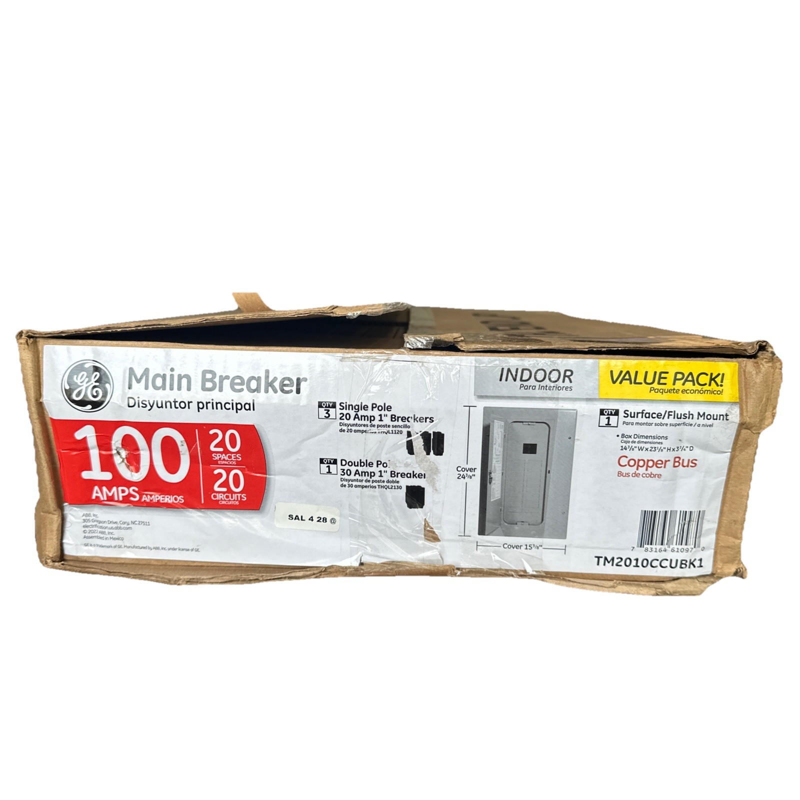 GE 100 Amp 20-Space 20-Circuit Main Breaker Indoor Contractor Kit TM2010CCUBK1