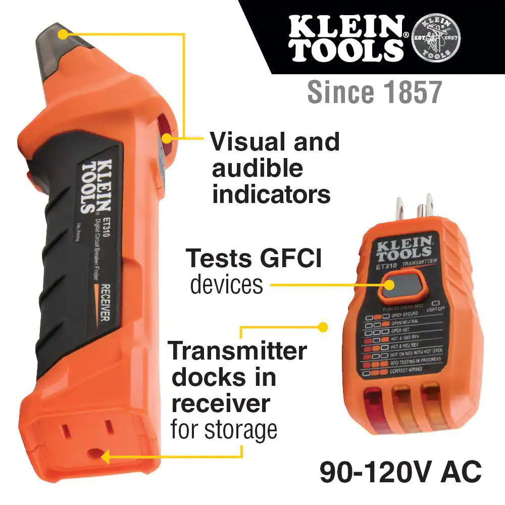Klein Tools Circuit Breaker Locate Finder Tool Kit with Accessories 2 PCS Set