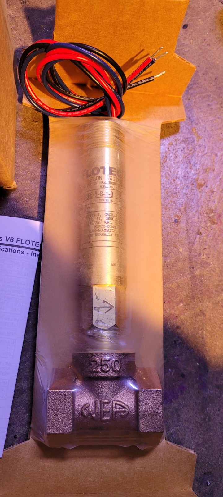 W.E. Anderson V6EPB-B-S-1-B Flotect Mini Size Flow Switch V6EPB 119003-03…