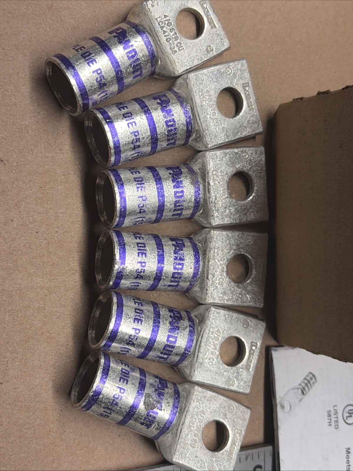 NEW [Qty-6!] PANDUIT LCA4/0-38-X Copper Lugs Purple Die P54 (15) _FAST SHIPPING!