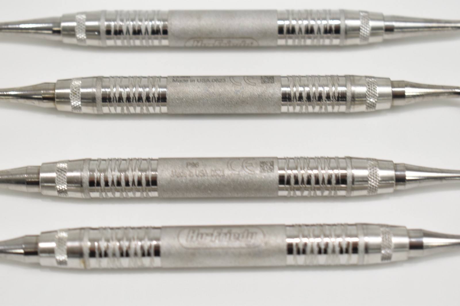 4 Hu-Friedy Dental Instruments Molt Elevator, Bone File, Curette & Root Pick