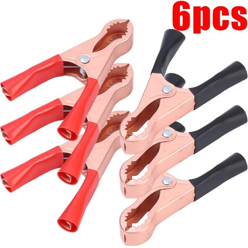 10 pcs 70mm Red & Black Car Battery Test Lead Clip Crocodile Alligator Clamps