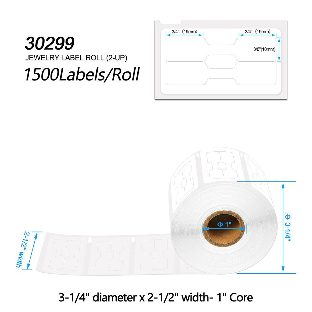 3Rolls 3/8”x3/4” Jewelry PriceTag Labels for Dymo LabelWriter 450 Turbo 30299