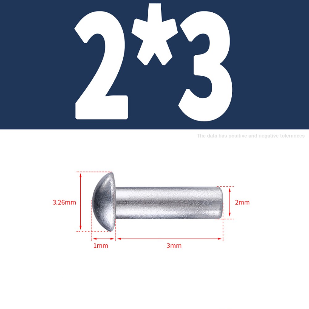 Solid Aluminium Round Head Rivets DIN 660 Domed Head M2 M2.5 M3 M4 M5 M6 M8
