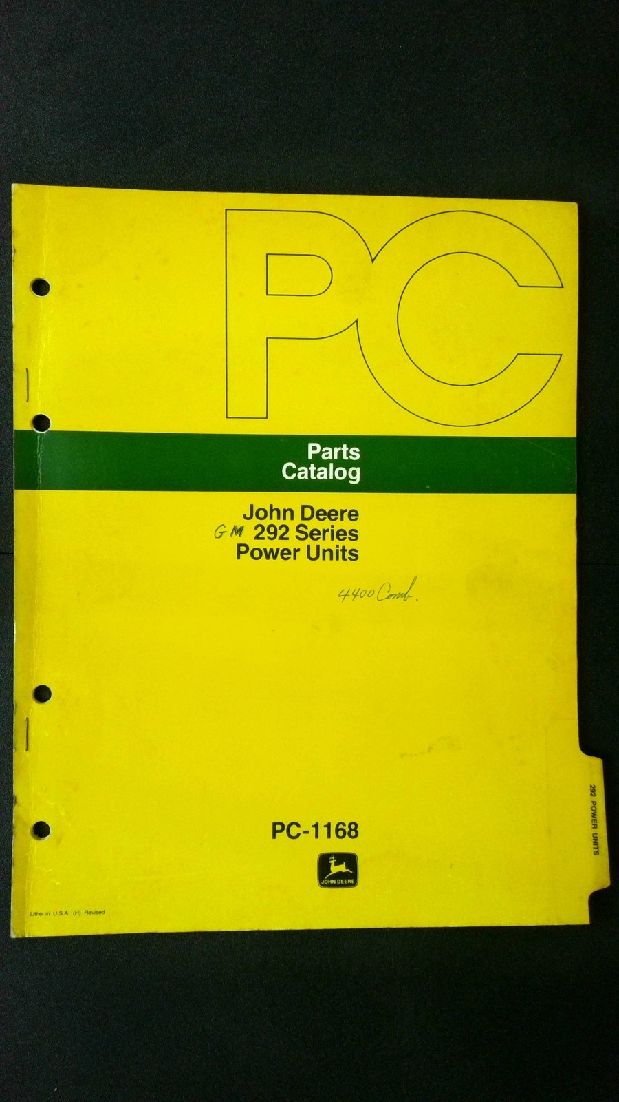 John Deere 292 Series Power Units Parts Catalog Manual PC-1168
