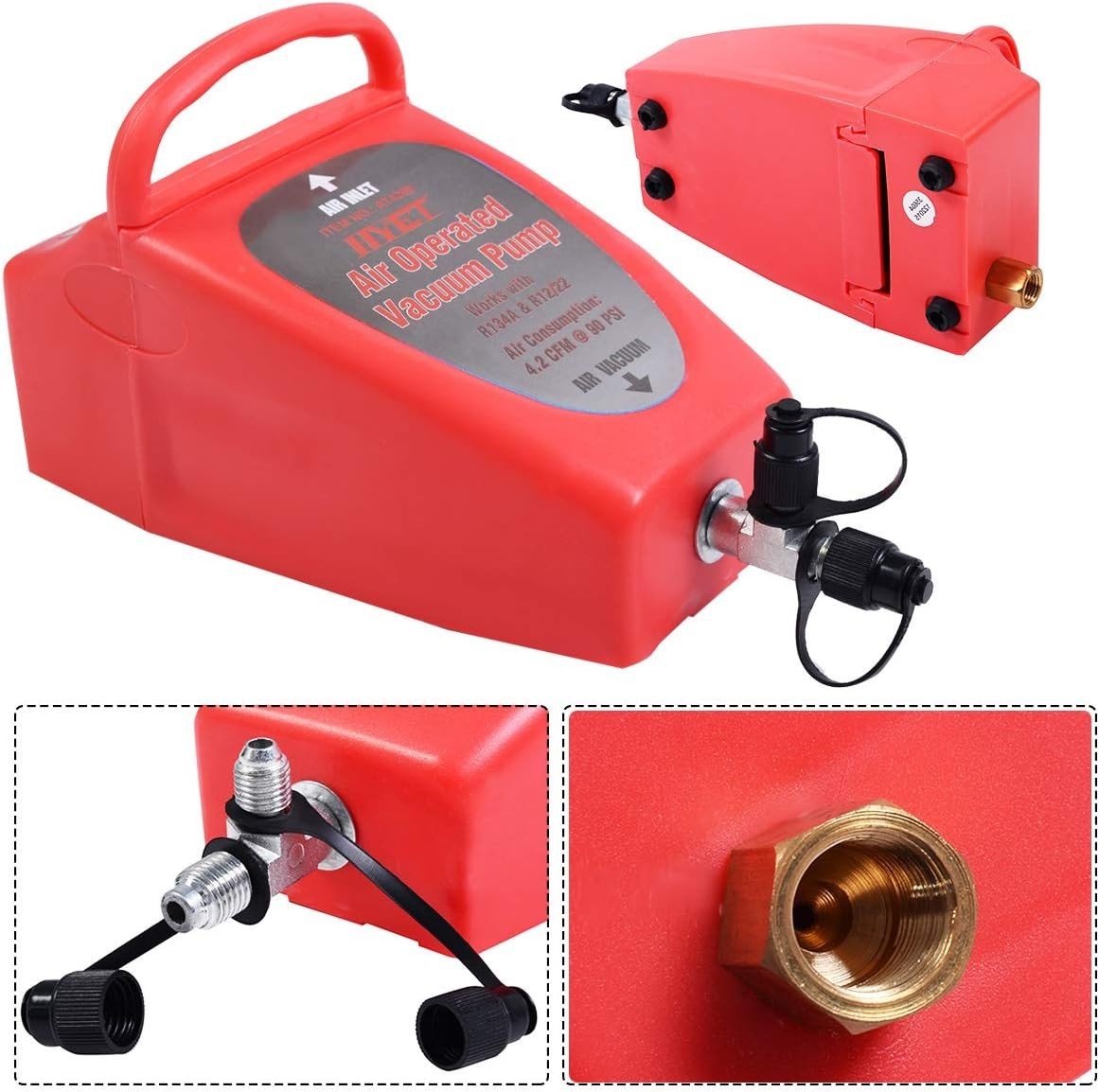 4.2 CFM Air Operated Vacuum Pump for Quick R134A & R12 Refrigerant Charging