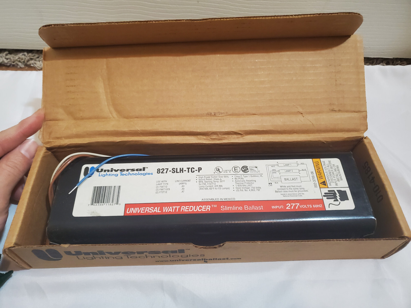 Universal Lighting 827-SLH-TC-P 277V (2) Lamp slimline F96 F72 T12 Ballast