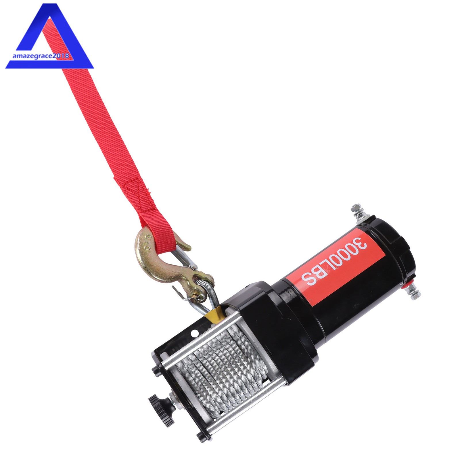 12VDC 3000LBS 1.3HP Electric Winch 32ft Synthetic Rope 2.5m Wired Remote IP55
