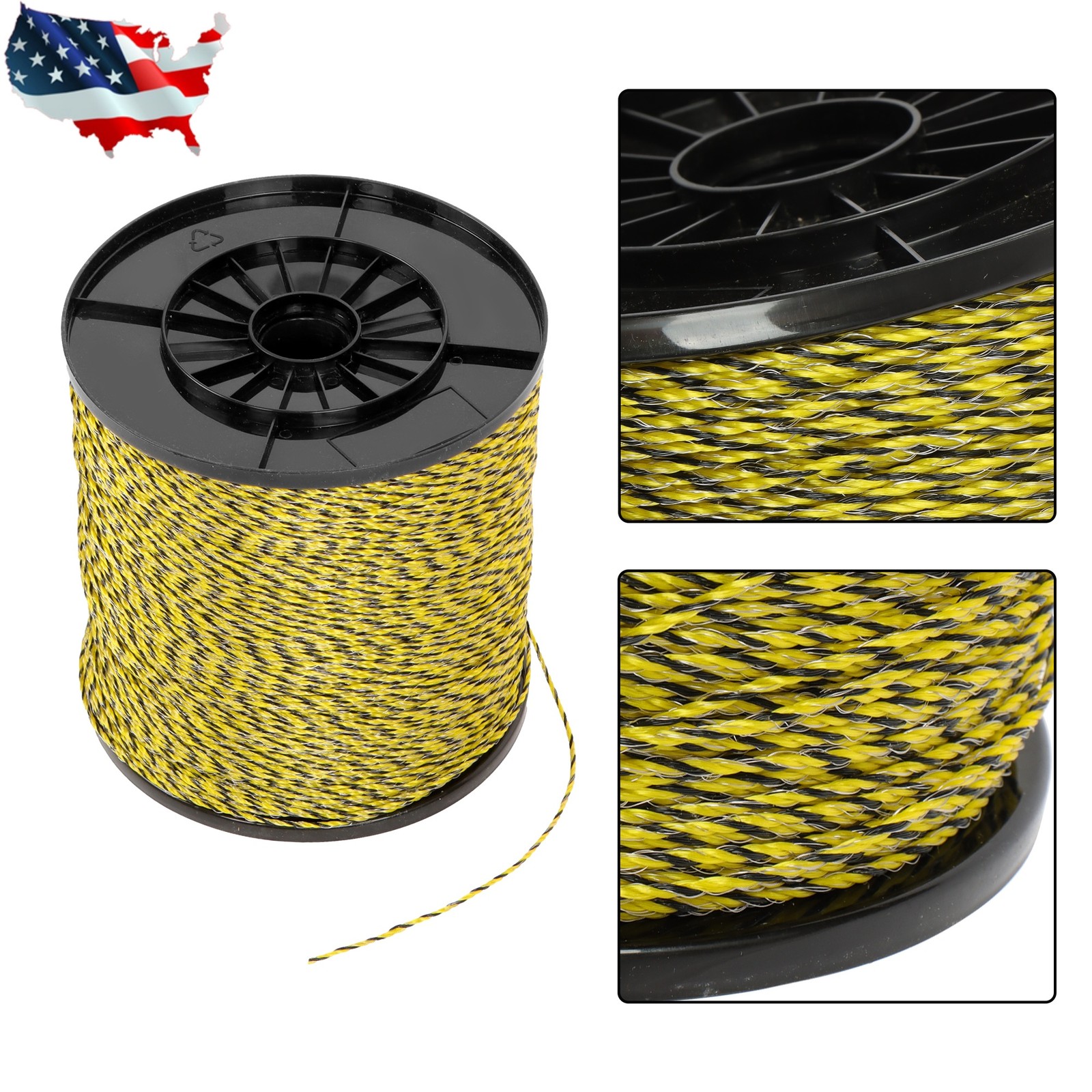 Electric Fence Wire, 3500Ft 1/8″ , Polywire fit for Portable Livestock Fencing