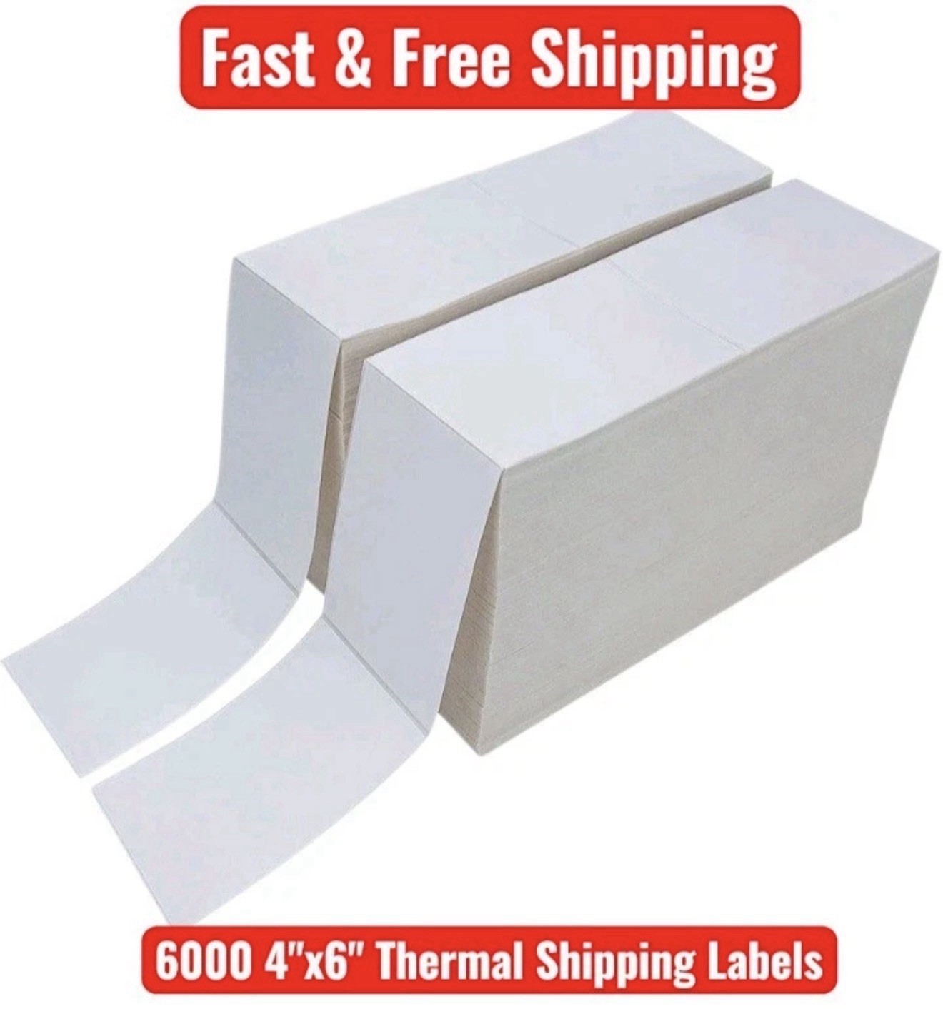 6000 4×6 Fanfold Thermal Shipping Labels UPS CERTIFIED / USPS fits most printers