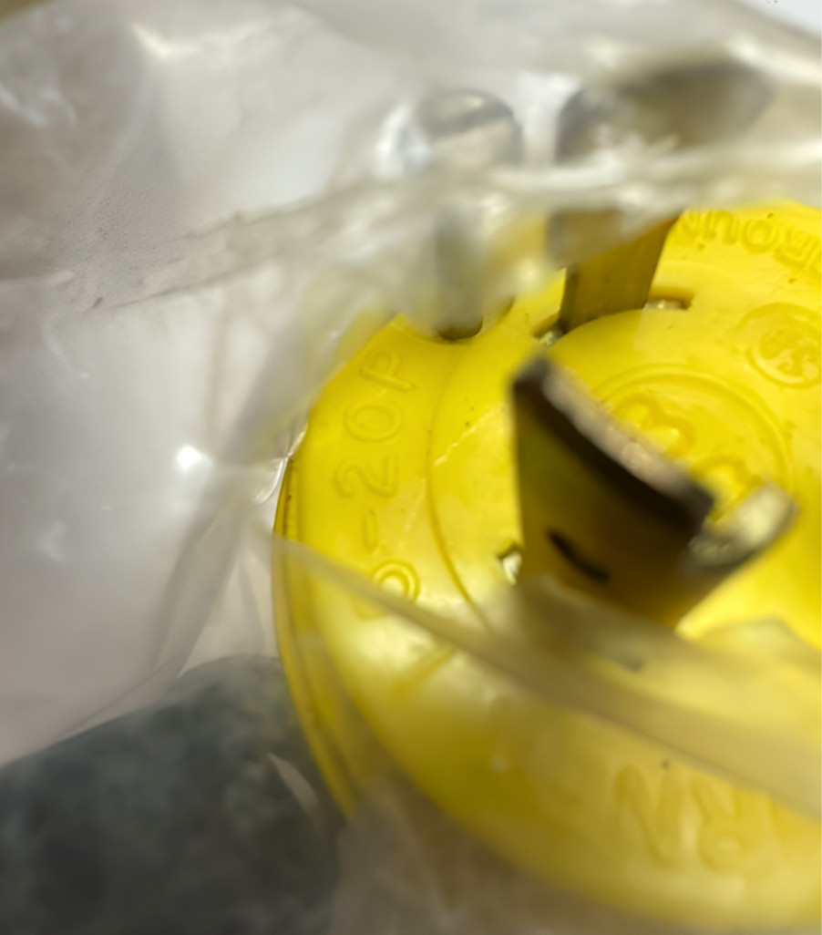 Daniel Woodhead 891L Safety Yellow Oil-Proof Neotex Male Plug, 20A, 125V, L5-20P