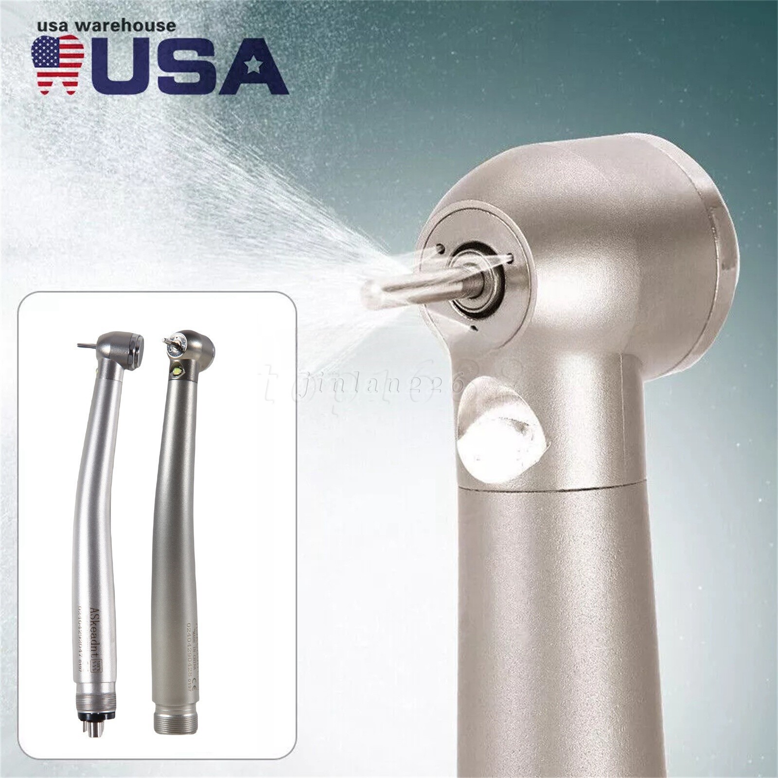 PANA MAX Pieza Mano Dental de Alta Velocidad Turbina Aire Pulsador 2/4H w/ LED