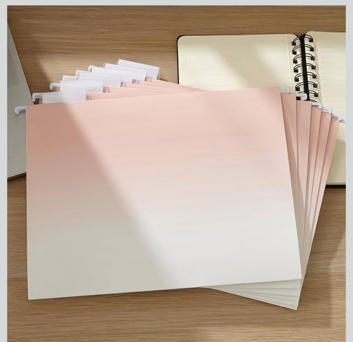 6 Pack Letter Size File Folders Organizer For Filling Cabinet Office Peach