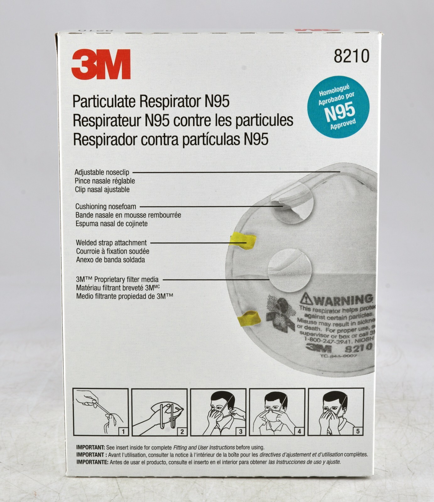 *3M – Particulate Respirator N95 Masks – 20 Pack – White #8210