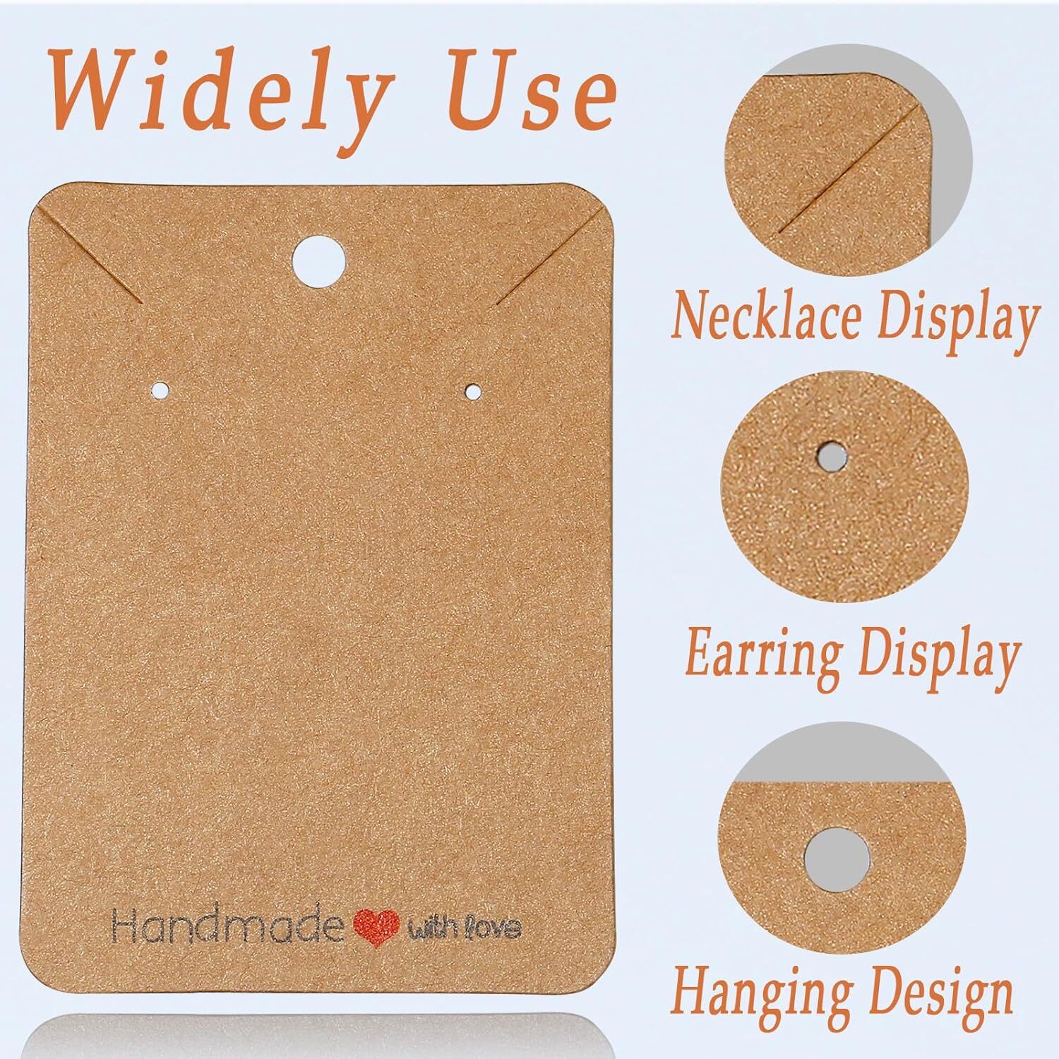 MAIBAOTA Earring Cards, 100 Pcs 1 Count (Pack of 100), 02 Brown/100 pcs