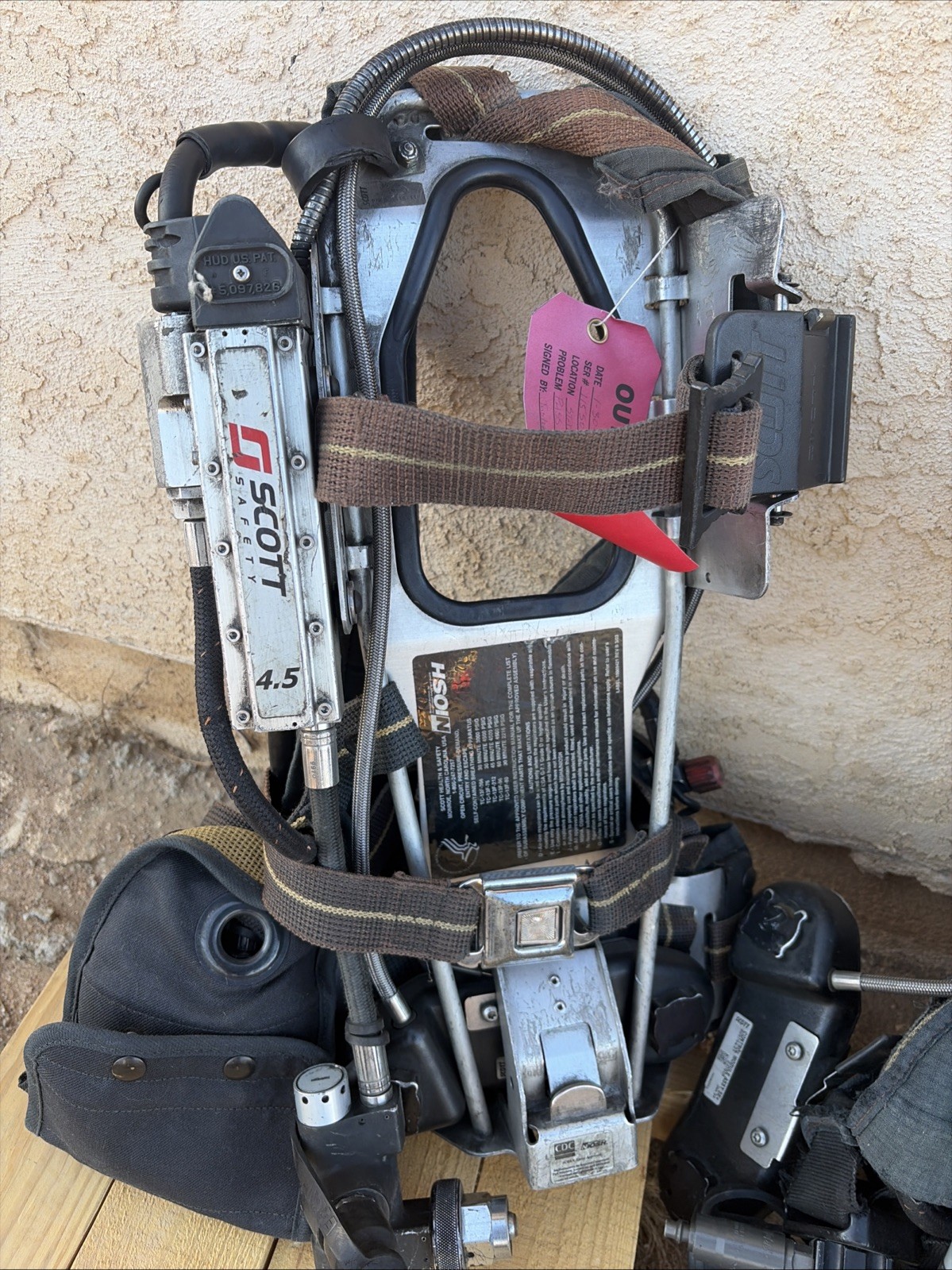 3 Scott 4.5 Harness AirPak Plus EZ Flo Air Supply Firefighter For Parts Repair