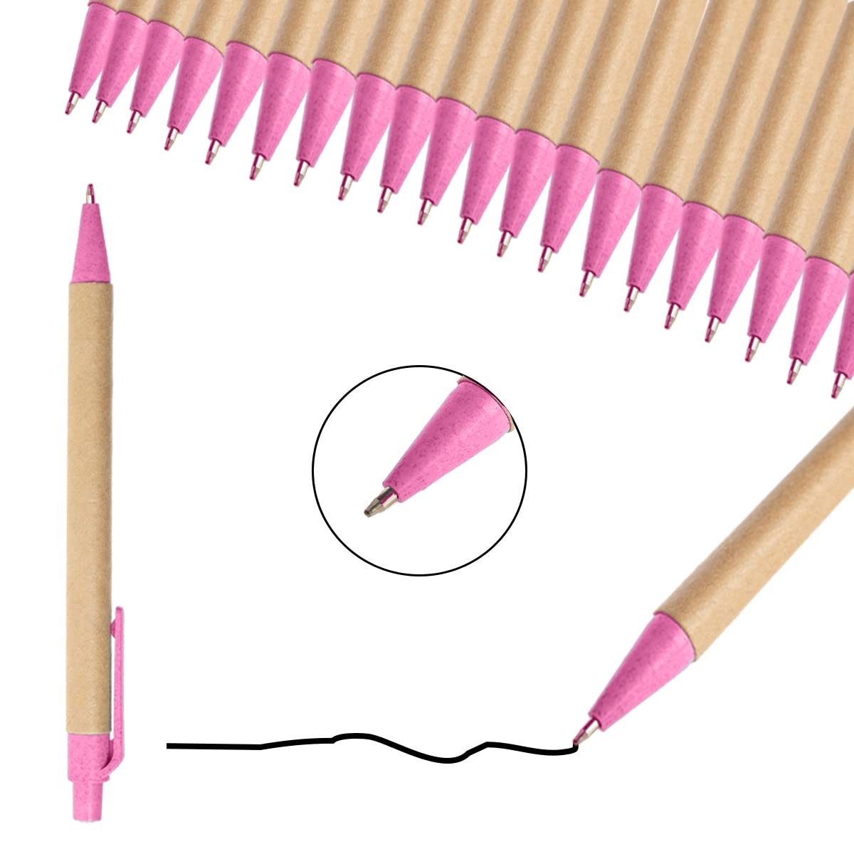 Simply Genius Bulk Retractable Ballpoint 1 Count (Pack of 100), Multicolor