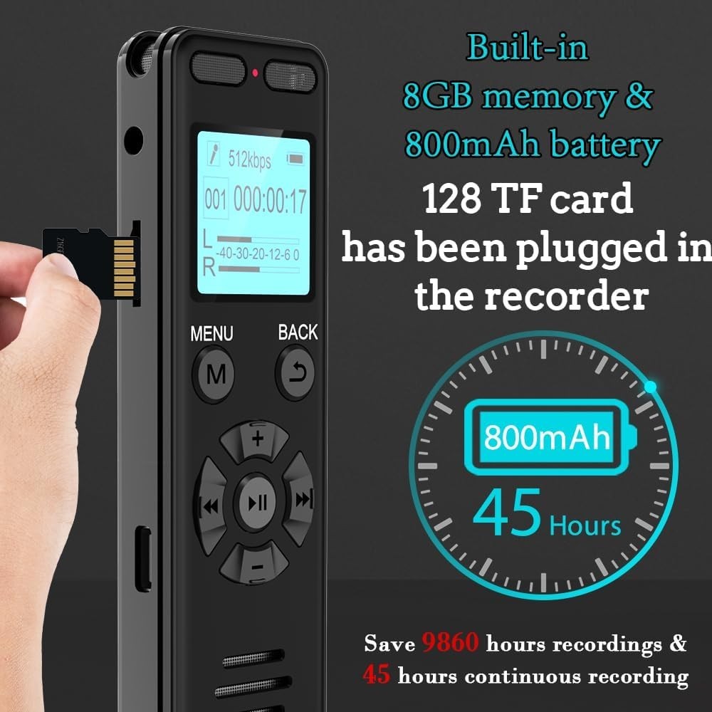 High-Quality 1536Kbps Digital Recorder – Password Protected & Variable Speed