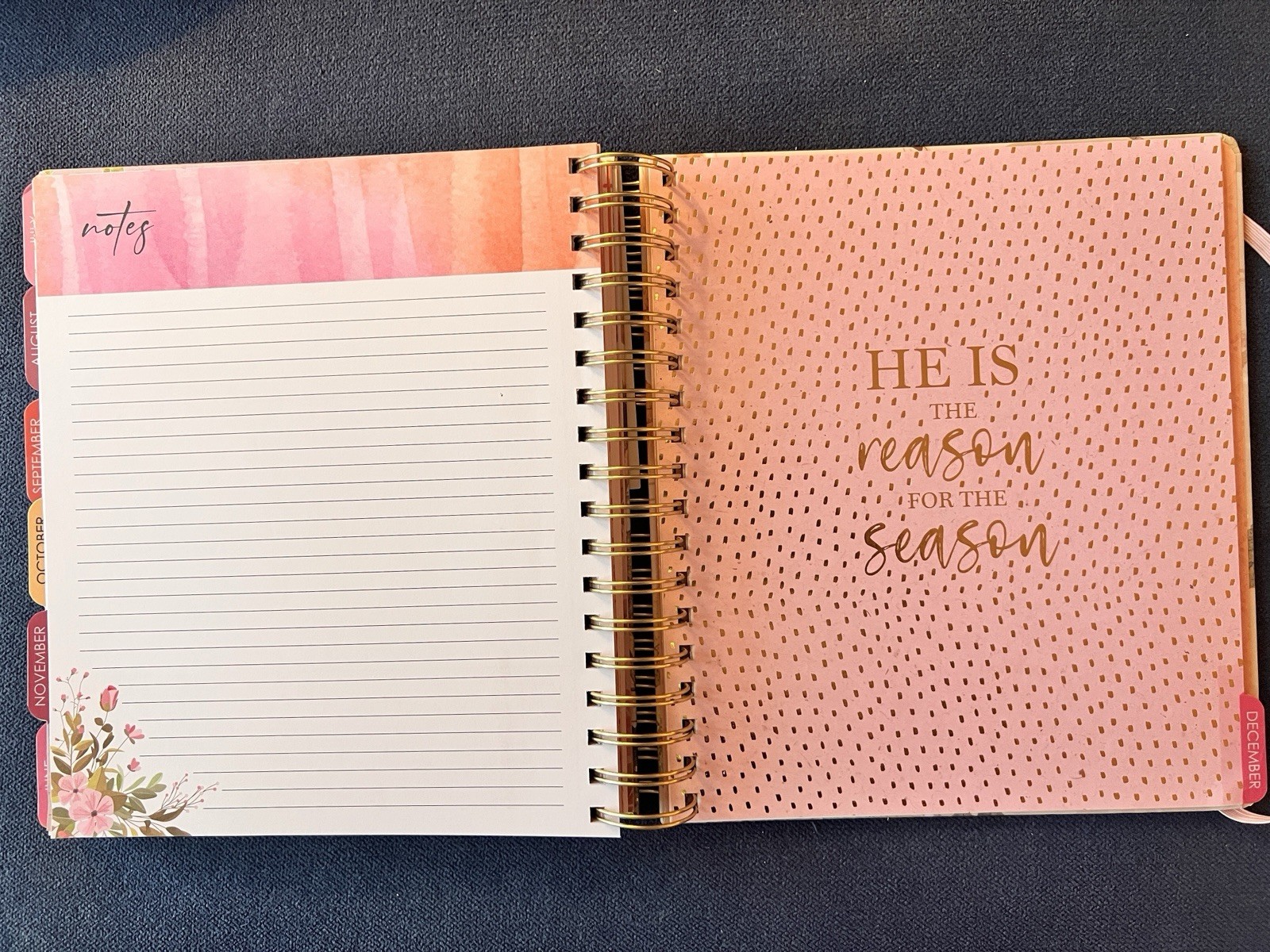 17 Month 2026-2027 Planner Scripture Weekly Planning Rose Flower Proverbs 16:3