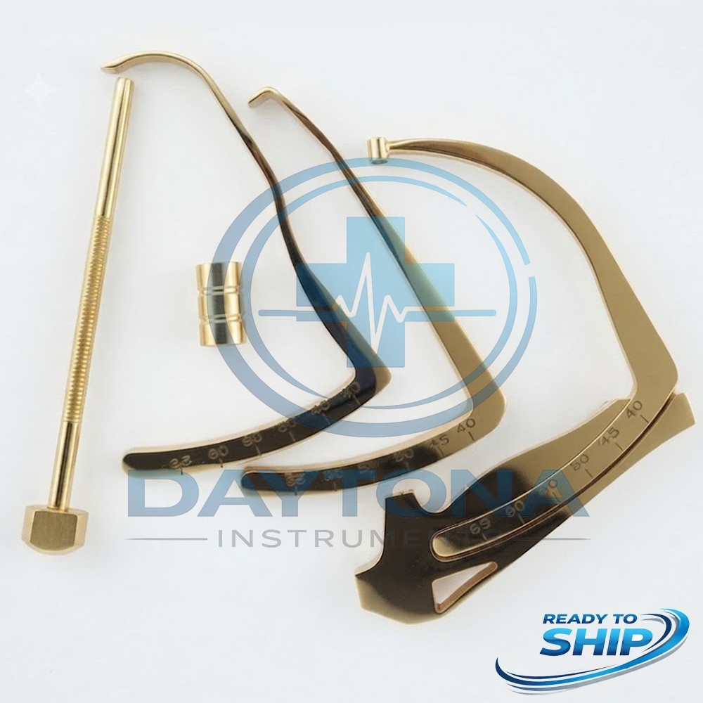 ACL PCL Jig Drill Guide Reconstruction 5 Pcs set Gold Ortho and Surgical Instrum
