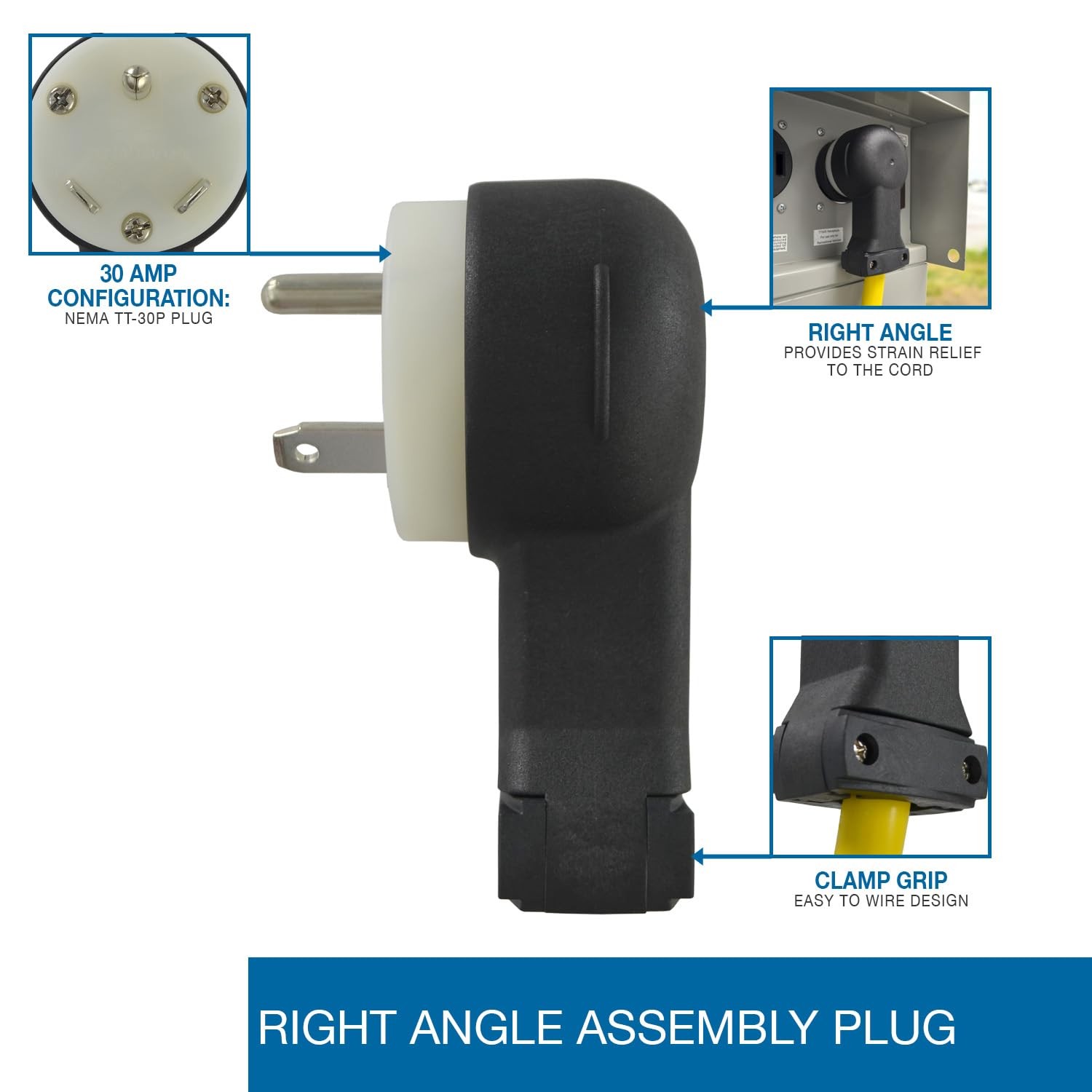 Conntek ASTT30P RV Male Replacement Plug, 30Amp