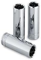 SK Tools 3/8In. Drive 6-Point Metric Deep Chrome Socket – 12Mm (8412)