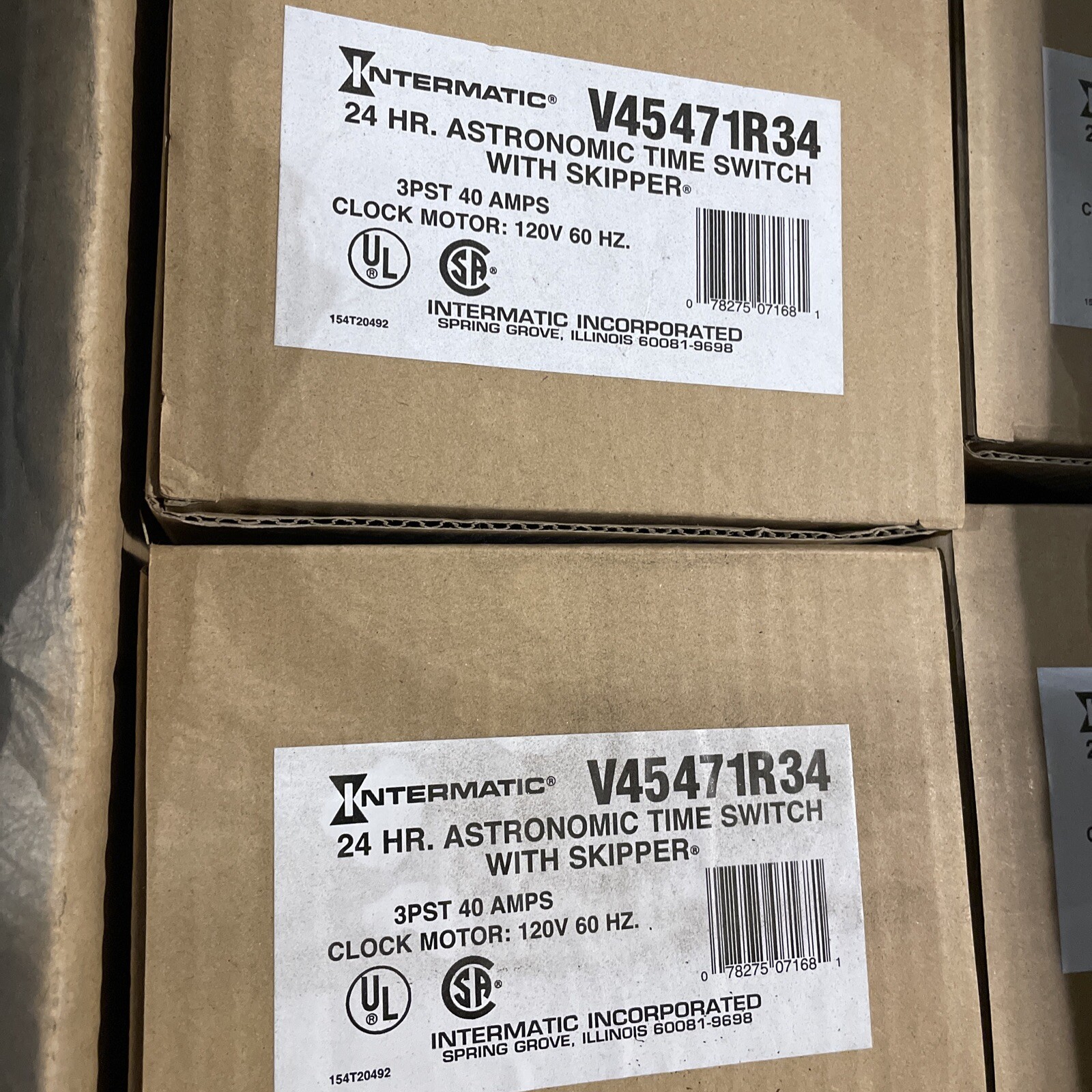 (C) Intermatic V45471R34 24 HR. Astronomic Time Switch With Skipper 3PST 40A⚡️