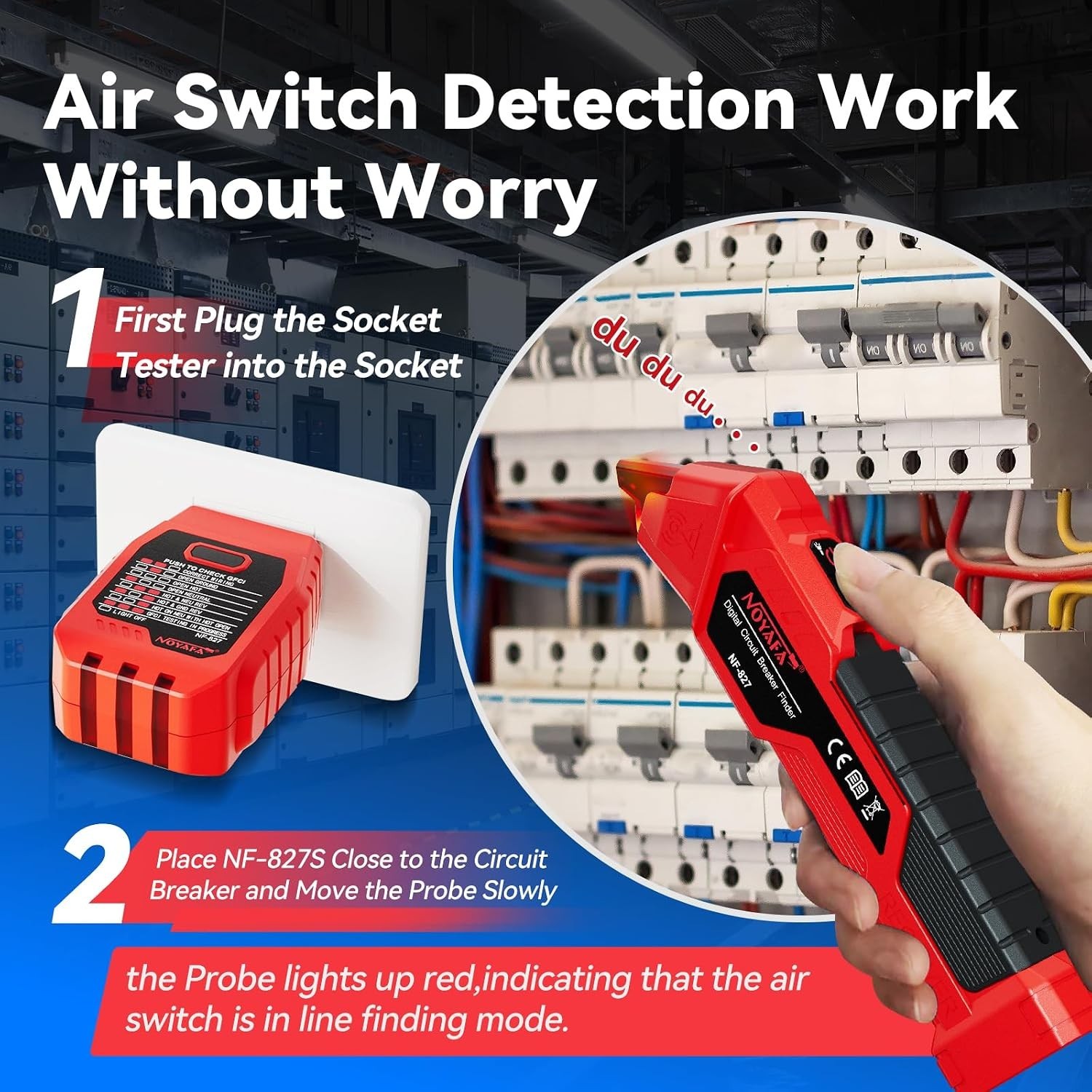 Effortless Circuit Breaker Identification Tool & GFCI Tester with Carrying Case