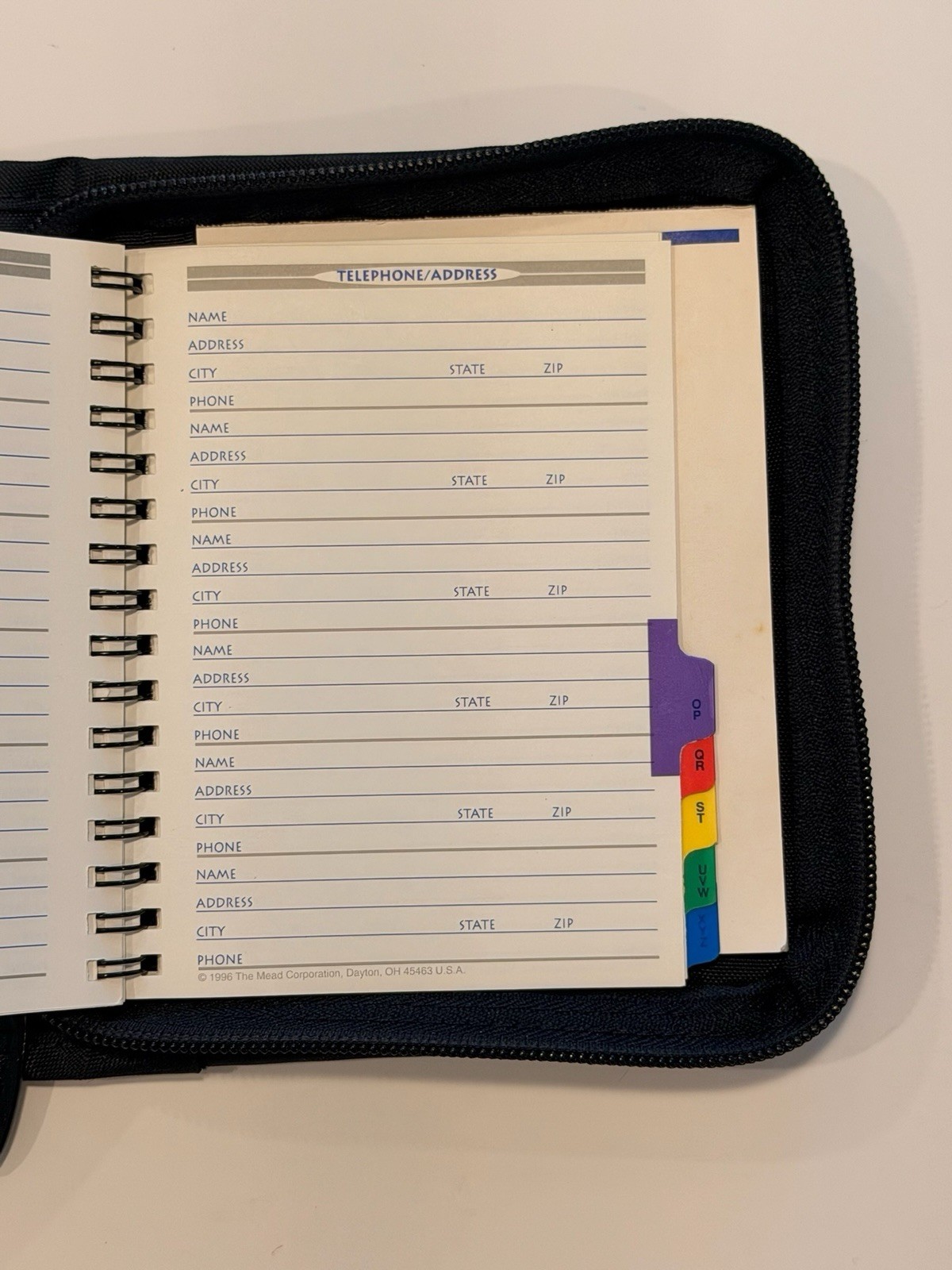 Mead Five Star Mini Fat Little Day Planner Black Vtg 1996 Unused Binder
