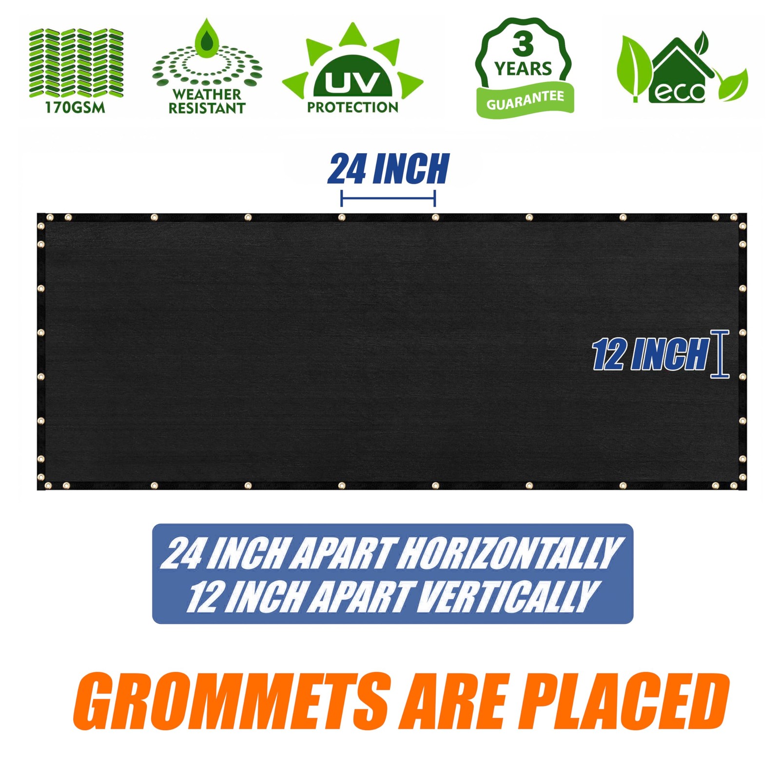 Amgo 6′ x 10′ Black Fence Privacy Screen, Commercial 0 x 1 0′,